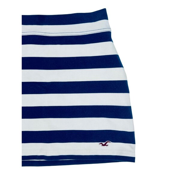 Vintage Y2K Hollister Jersey Stretch Blue & White Striped Bodycon Mini Skirt - Picture 14 of 16